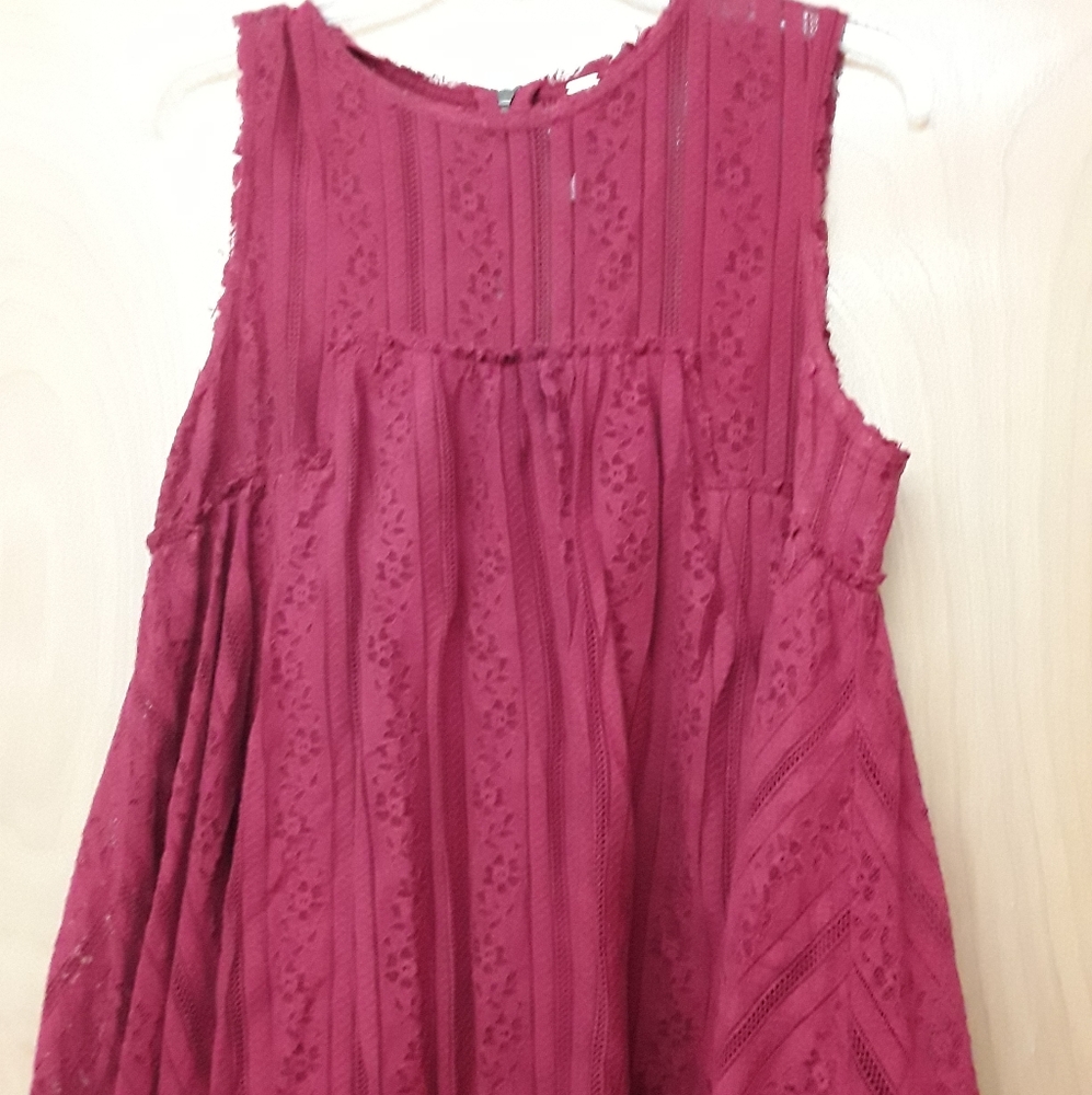 Pink Magenta Lace Free People Tunic Dress M